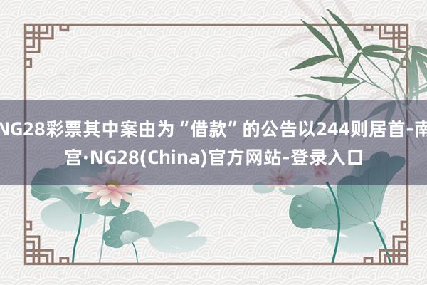 NG28彩票其中案由为“借款”的公告以244则居首-南宫·NG28(China)官方网站-登录入口